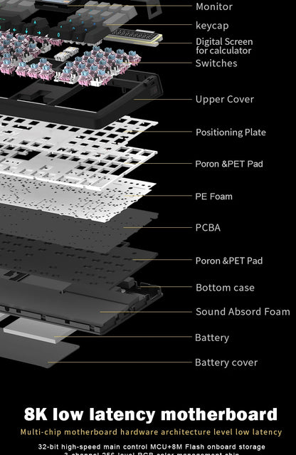 SKYLOONG GK104 Pro Wireless Mechanical Keyboard 100% Custom Keyboard Hot-Swapp Low-noise Switch for PC Gamer office Accessoies