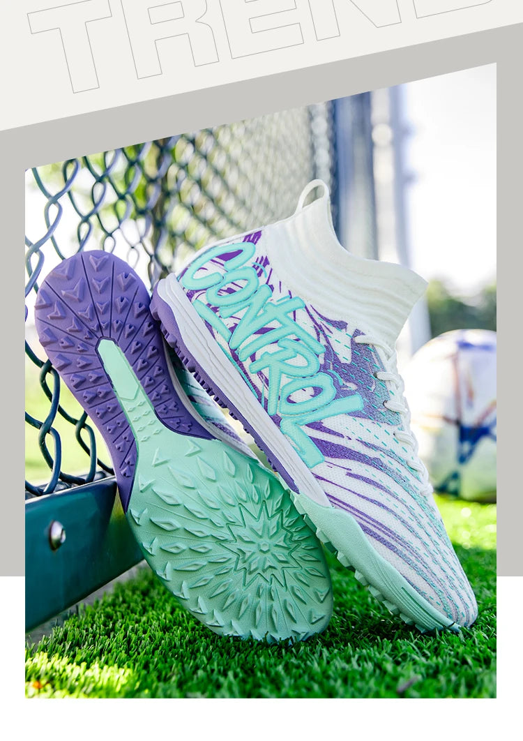 Chaussures de football originales pour hommes, baskets de sport décontractées pour enfants, chaussures de terrain en herbe unisexe pour garçons