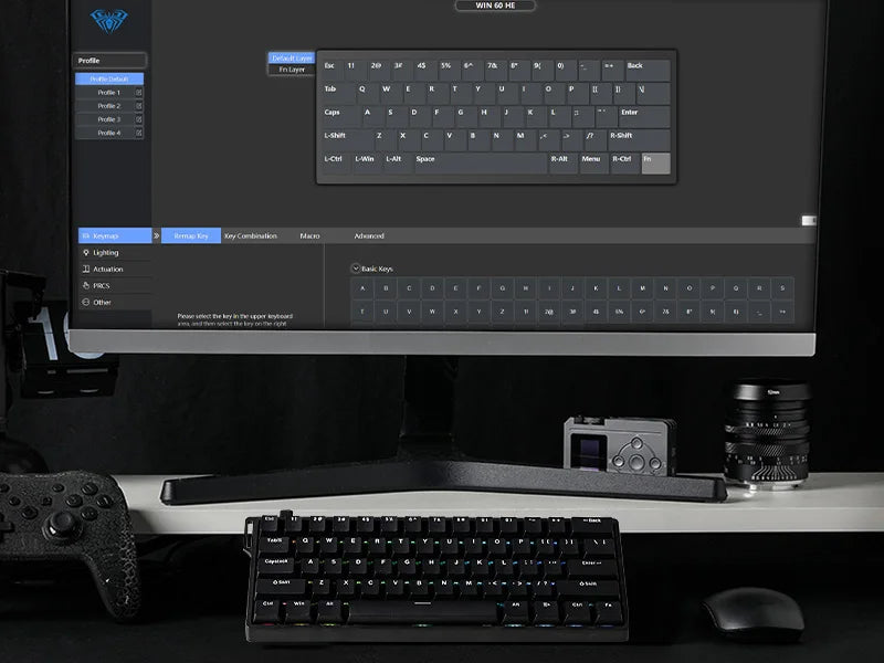AULA WIN60 HE/WIN60 HE MAX 60% Hot-Swap Tray-Mount Structure Wired Mechanical Keyboard with Hall Effect Magnetic Switch