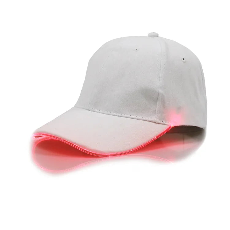 Šviesolaidinė LED kepurė su 7 spalvų švytinčiais elementais, EDC beisbolo kepurės, USB įkrovimas, šviečiančios kepurės, funkcinė LED kepurė