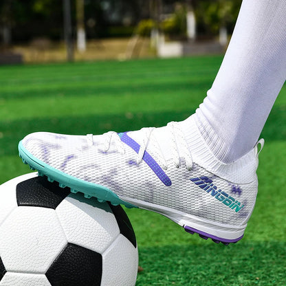 Tacchetti da calcio turf professionali da uomo, scarpe da calcio con mesh traspirante per ragazzi, sneakers antiscivolo da uomo Society Chuteira
