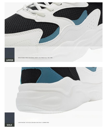 Xtep Casual Shoes For Men Breathable Thick Sole Heightened Lightweight Strong Wrapping Street Style Sports Shoes 977319320047