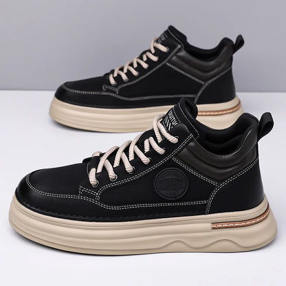 High Quality Men's Casual Leather Thick Bottom Oxford Shoes Fashion Outdoor Flat Top Quality Oxford Shoes Handmade Walking Shoes