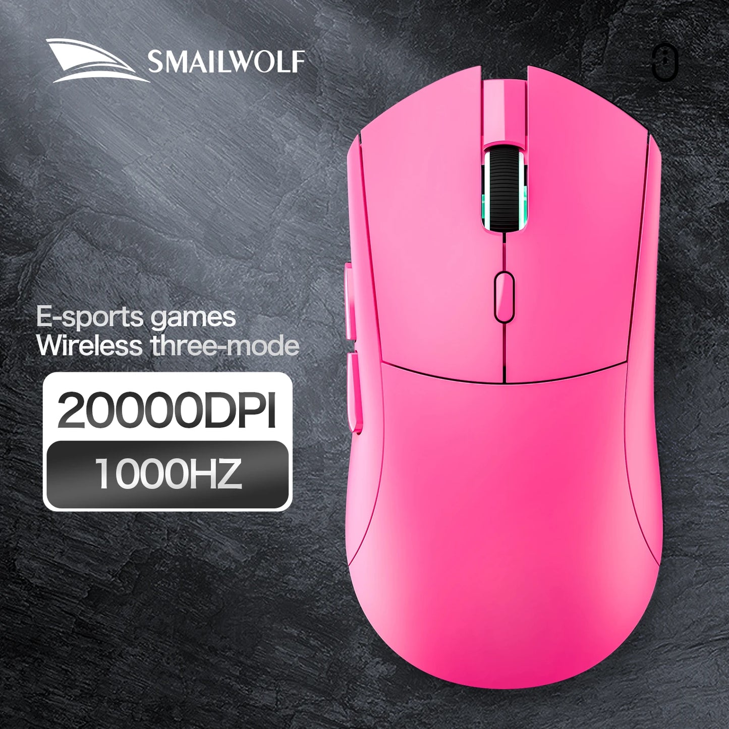 Bezprzewodowa mysz gamingowa SMAILWOLF RS7 Bluetooth, trzy tryby, PAW3311, makra, do laptopa, gier i biura