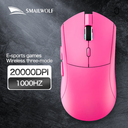 Bezprzewodowa mysz gamingowa SMAILWOLF RS7 Bluetooth, trzy tryby, PAW3311, makra, do laptopa, gier i biura
