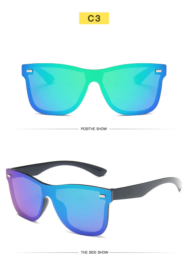 Luxury OverSized Glasses Women Anti-Reflective Mirror Sunglasses Square Plastic Eyeglasses