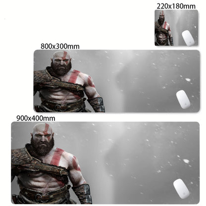Xxl Mouse Pad God of War Desk Mat Pc Gaming Accessories Keyboard Computer Mousepad Gamer Large Cabinet Office Table Carpet Rug