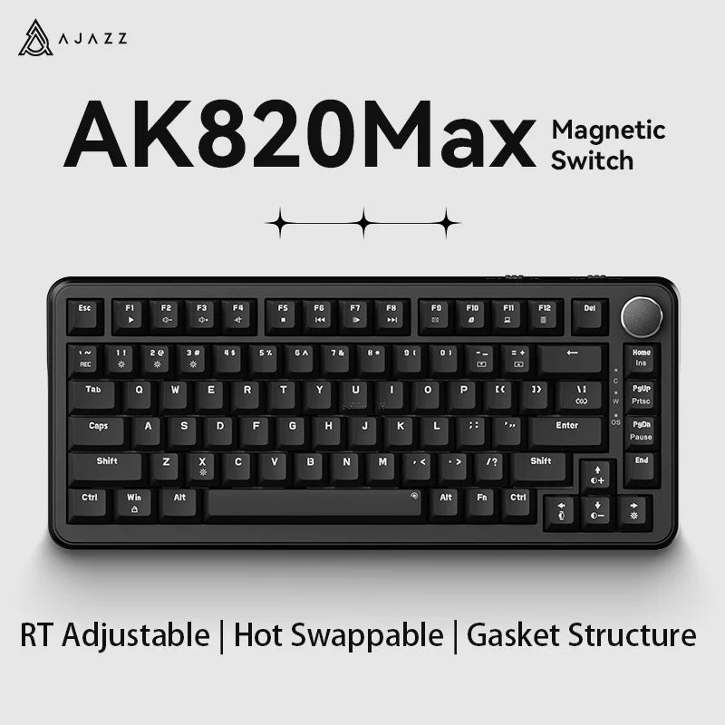 AJAZZ AK820 MAX New Magnetic Switch Type-C-Wired Only-Computer Gaming Keyboard Upgrade Gasket Mechanical Keyboard Cool RGB