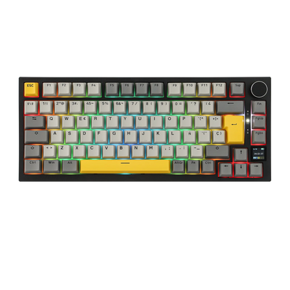 ISO-ES Layout EPOMAKER X AJAZZ AK820 PRO 75% Spanish Layout Wired/2.4GHz/BT Mechanical Keyboard with Screen & Knob for Pc/Mac