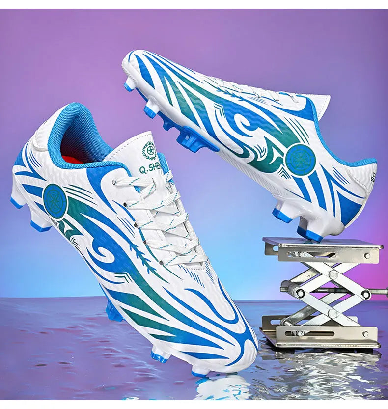 Chaussures de football originales pour hommes, chaussures d'entraînement en plein air, antidérapantes, chaussures de football pour enfants, à crampons longs, chaussures de futsal pour hommes, taille 32-45
