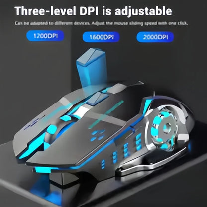Újratölthető vezeték nélküli gaming egér – csendes Bluetooth/USB, RGB háttérvilágítás, e-sporthoz PC-re