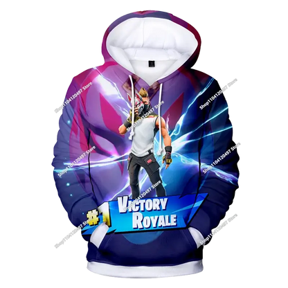 Autumn New Sweatshirt T-shirt  Fortnite 3D Digital Printing Loose Comfortable Hooded Pullover