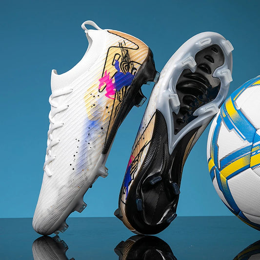 Nouvelles chaussures de football pour hommes, chaussures d'entraînement, chaussures de soccer, crampons longs FG, chaussures d'extérieur antidérapantes, chaussures de match ultralégères, livraison directe