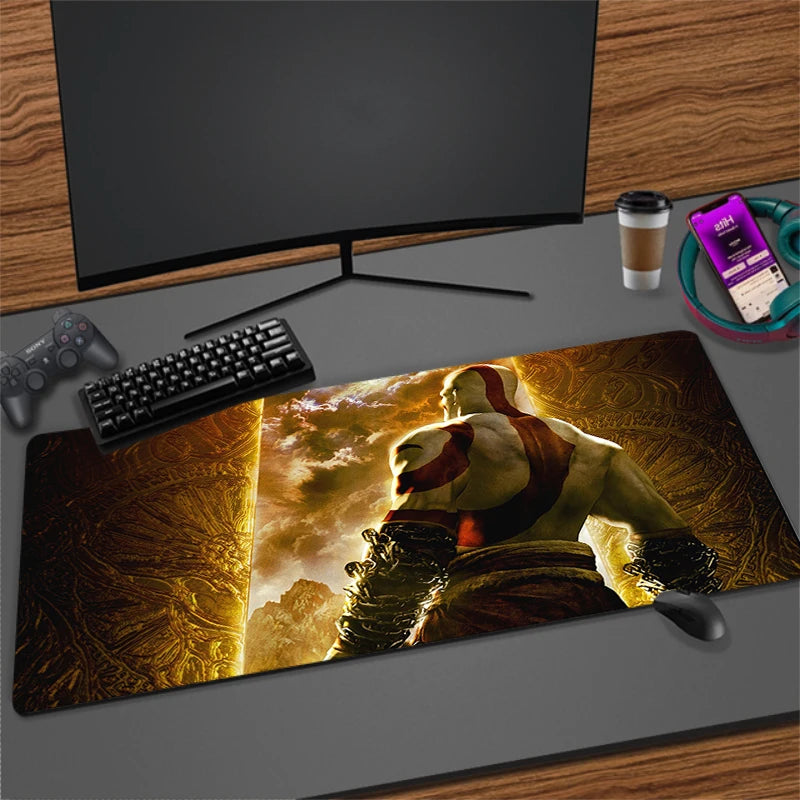 Xxl Mouse Pad God of War Gaming Accessories Keyboard Computer Desk Mat Game Big Carpet 90x40 Large Gamer Cabinet Table Mousepad