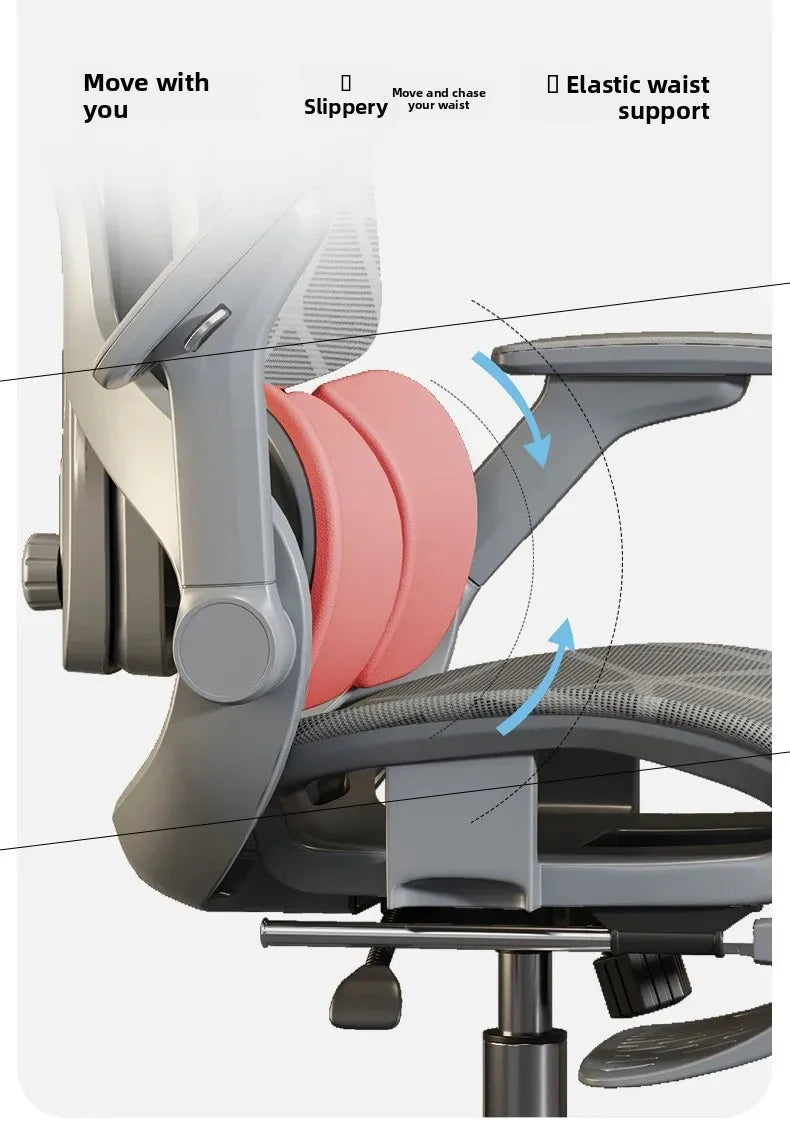 Air Titan kontors- och gamingstol i full mesh med ergonomiskt trezonsstöd för ländryggen för skrivbord och studier samt välventilerad design