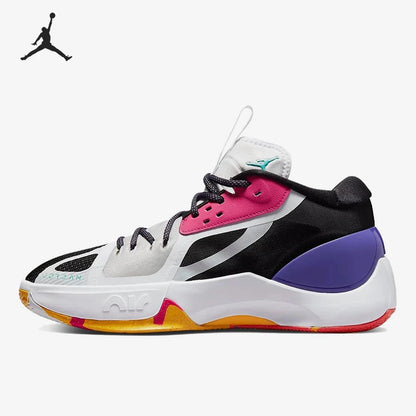 Sapatilhas de basquetebol Nike Jordan genuínas para homem, confortáveis, com amortecimento de impacto, cano médio e design prático DH0248-130