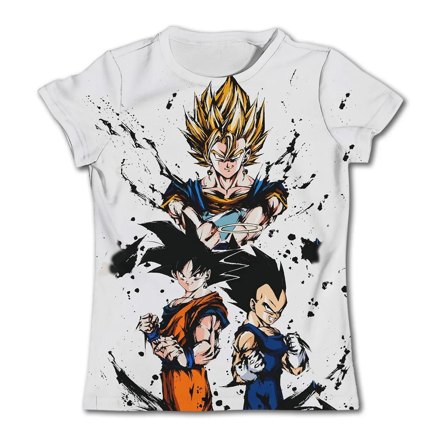 Dragon Ball Goku Cosplay T Shirts Super Saiyan Boys Kids Clothes Short Sleeve T-shirt White Black Orange Breathable Jersey, produit gaming premium Fraquane