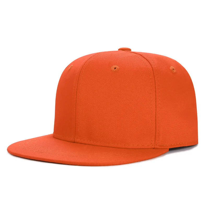 Wholesale 40 Colors Adjustable Flat Peak Snapback Caps Lady Fashion Polyester Plain Baseball Hat Men Hiphop Blank Sport Cap