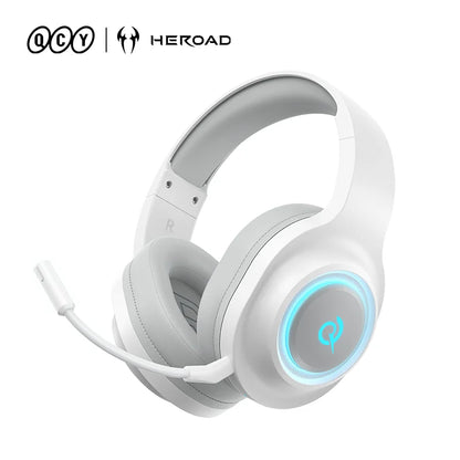 Casque Gamer Sans Fil QCY Heroad V200 RGB avec Microphone Détachable, Son Surround 7.1, Connexion Tri-Mode, Casque Over-Ear pour PC/PS4/PS5