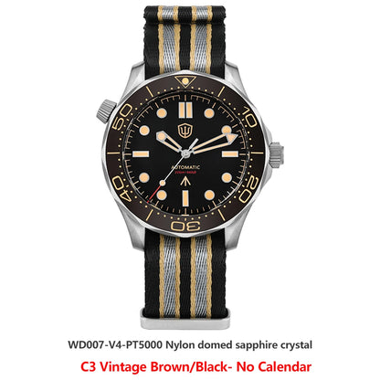 Watchdives WD007 V4 Titanium NTTD Dive Watch PT5000 Automatic Movement Sapphire Super Luminous Domed Crystal 42mm Men Watches