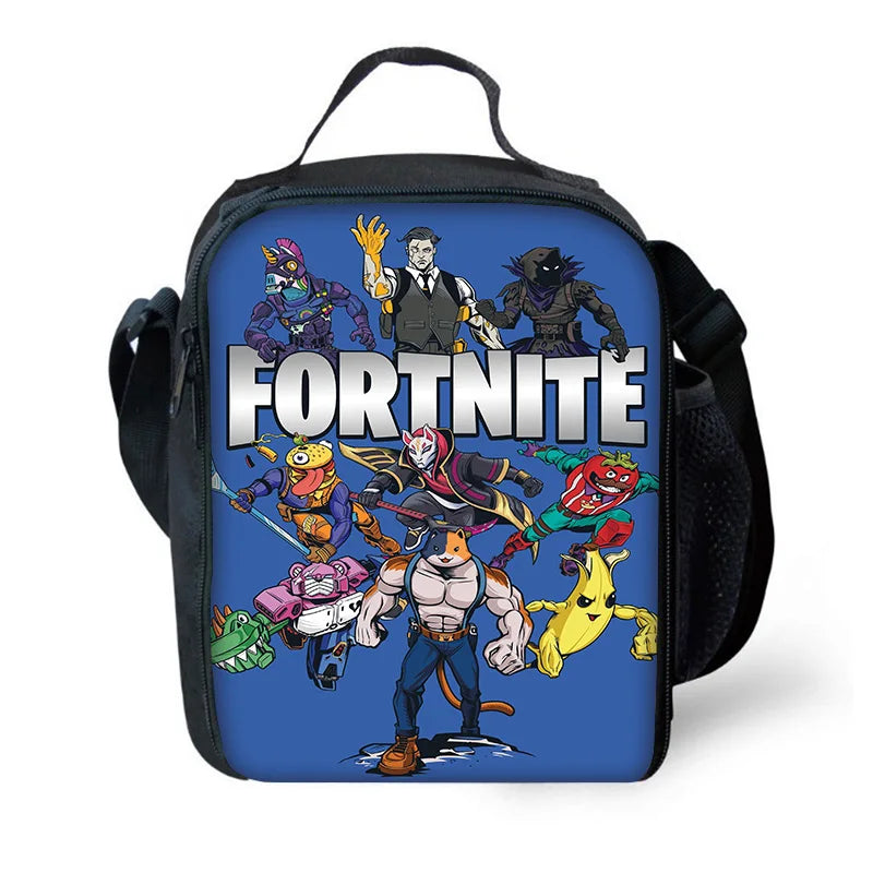 Trendiges Gaming-Design Kinder-Rucksack F-FortniteS mit Lunchbag und Federmäppchen, Schulranzen mit großem Fassungsvermögen für Jungen und Mädchen, ideales Geschenk