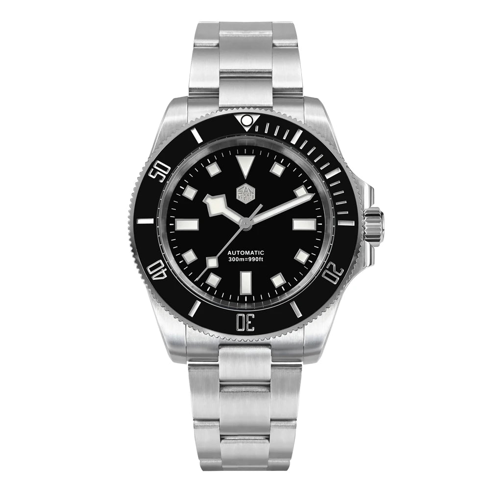 San Martin 40mm Stainless Steel Classic Men Diver Watch Japan NH35 Automatic Mechanical Sapphire Waterproof 300m SN0111