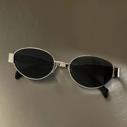 New Small Oval Women Sunglasses Trendy Luxury Design Metal Frame Shades UV400 Eyewear for Female Classic Vintage Sun Glasses
