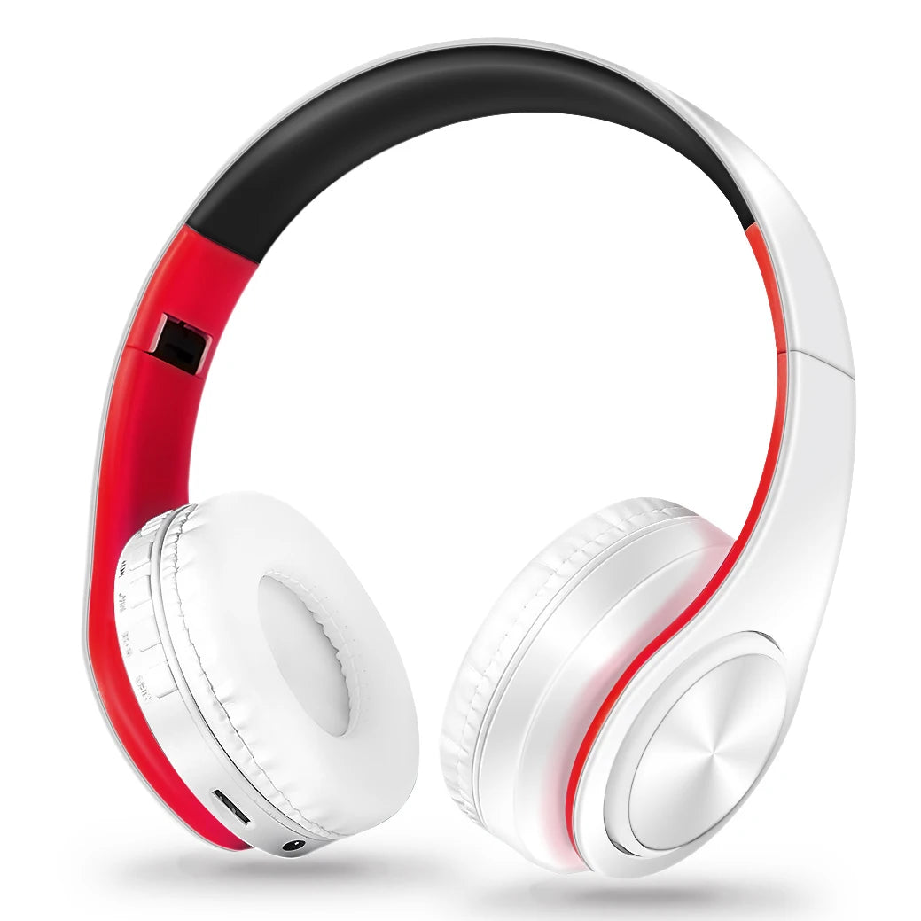 CATASSU Gold Bluetooth Wireless Headphones with Microphone, Stereo Headset, Bluetooth 5.3 Earphones, 40mm HiFi Sound, Foldable Headphones for Android & iOS