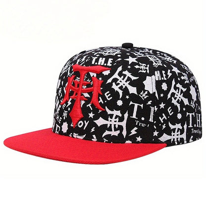 2025 Creative New Baseball Hat T Embroidery Graffiti HipHop Hat Street Fashion Decorative Hat Daily Leisure Flat Edge Hat Unisex