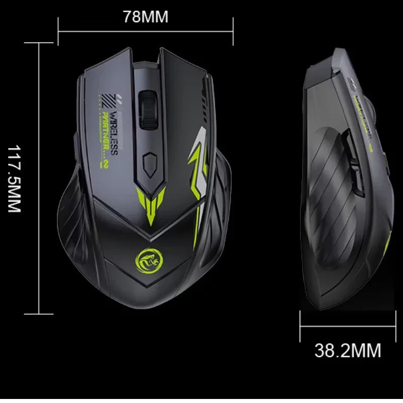 Wireless Gaming Mouse Bluetooth 5.4 Dual-Mode Rechargeable Mouse, 2.4G Wireless Gaming Mouse with 1600 DPI Ergonomic Design for PC, Laptop & Office