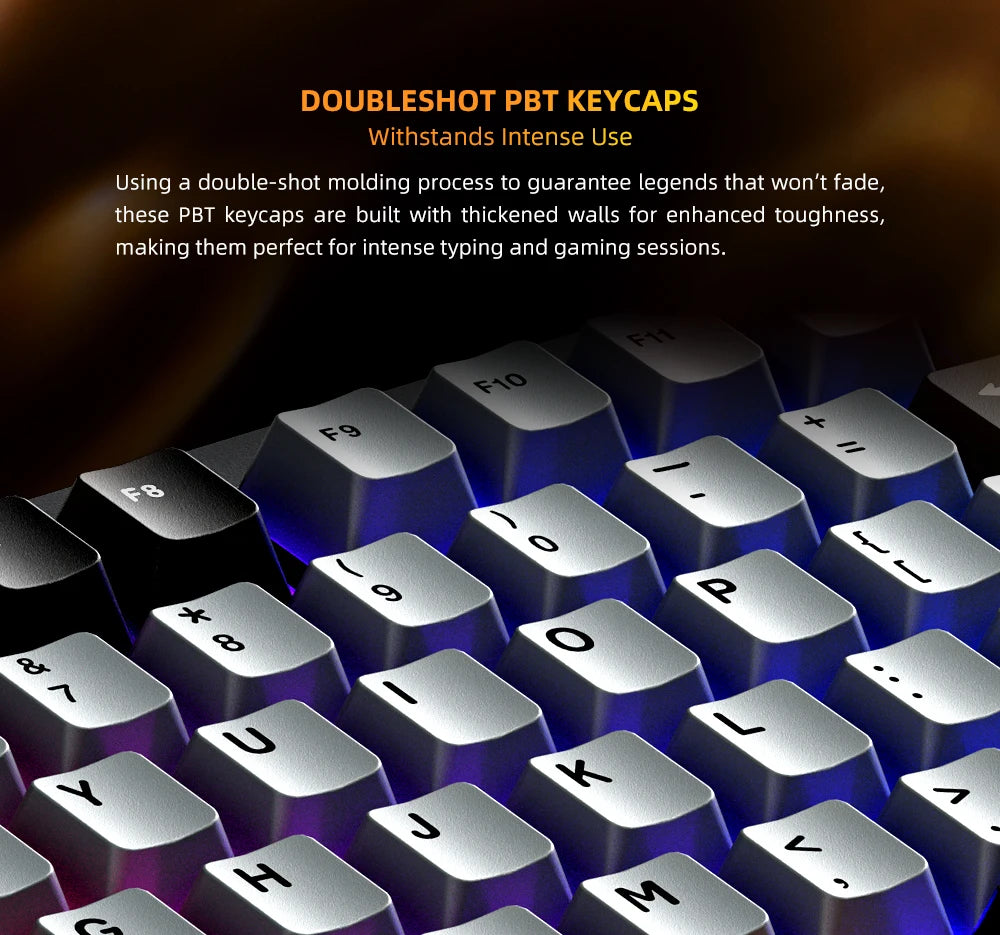 Machenike K600-B82W Mechanical Keyboard Tri-Modes Gasket Mounted 75% ANSI Layout  RGB Backlit Wireless Gaming Keyboard