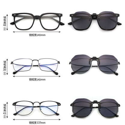Women Sunglasses Clip-on Polarized Optical Glasses Clip Diamond Cut Mirror Eyeglasses Anti-UV Driving Sunglasses 2026 Trendy