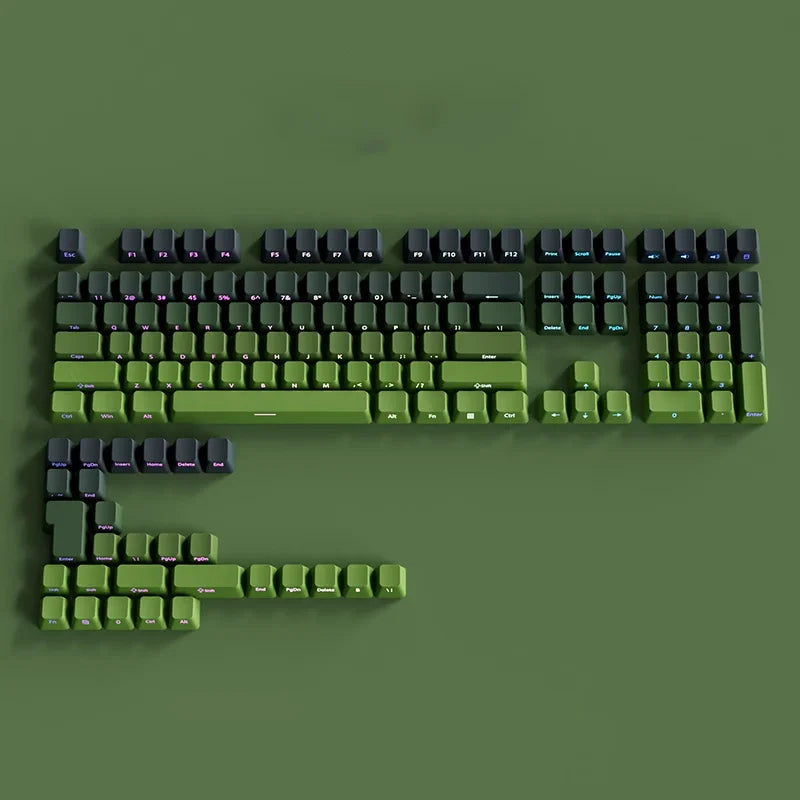 OEM Profile Gradient Side Printed Shine Through Keycaps PBT Double Shot Keycap For Mechanical Gamer Keyboard Black Gray Key Caps