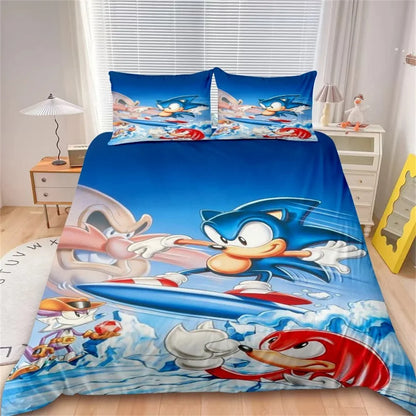 Cartoon Duvet Cover Set Bedding Soft Laundry Cotton S-Sonic-S Film H-Hedgehogs 2/3 Piece Set Four Seasons Student Dormitory