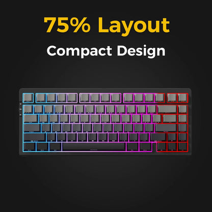 MCHOSE G75 Pro Wireless Mechanical Keyboard 75% Layout Gasket Mounted 5 Layers Dampening RGB Backlit Tri-Mode Hot Swappable