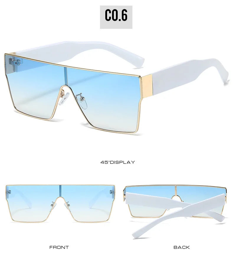 WarBLade Retro Square Sunglasses Men Women 2025 Luxury Brand Designer One Piece Decoration Sun Glasses Men Travelling Eyewear