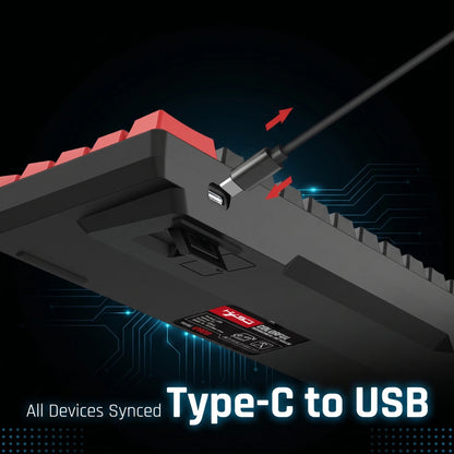 61 Keys Mechanical Gaming Keyboard RGB LED Backlit Compact Wired Red Switches Colorful Keycaps for Desktop Computers