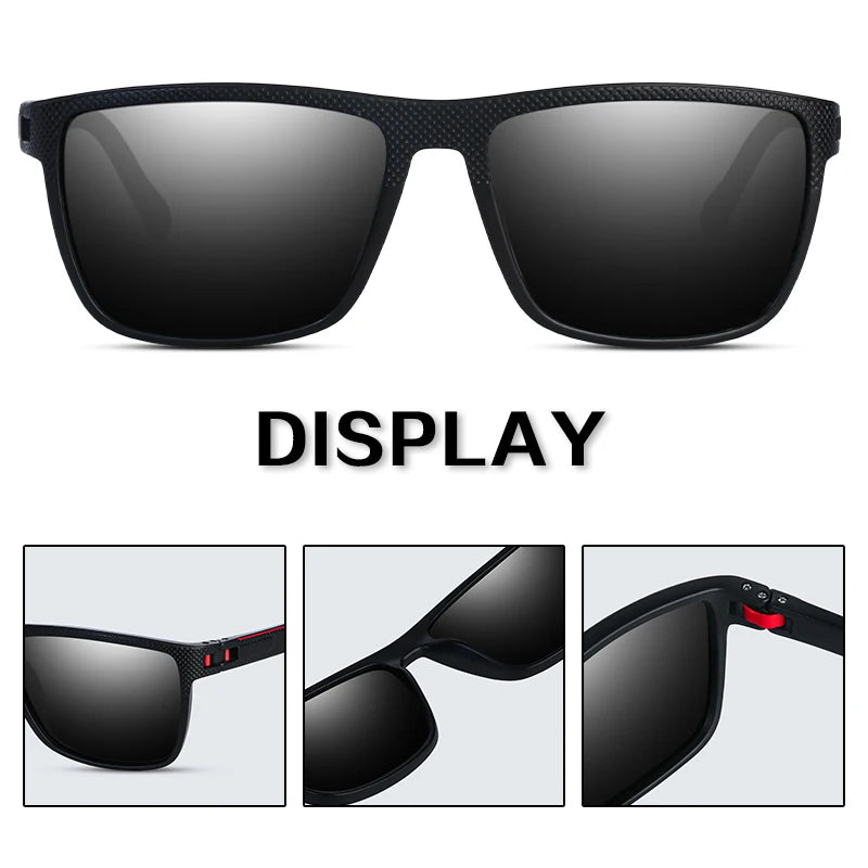 Fashion High Quality Brand New Polarized UV400 Sunglasses Men Women‘s Square Matte Frame Glasses