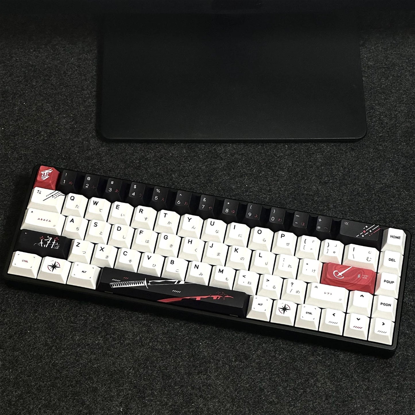 Cherry Personalized Japanese Engraved Keychain PBT 83/126 Key for MX Switch Wooting60 Mechanical Keyboard