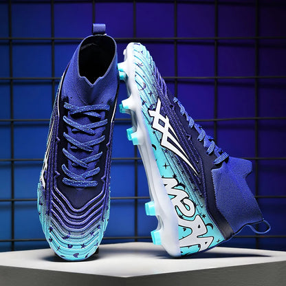Chaussures de football pour hommes et femmes, chaussures de sport à crampons longs, idéales pour les étudiants, les matchs et l'entraînement.