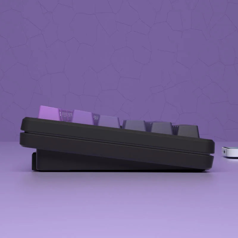 Black Purple Side Engraved Translucent OEM Keycaps 130 Keys PBT Small Full Set Keycaps for 60/64/84/98/108 Mechanical Keyboards