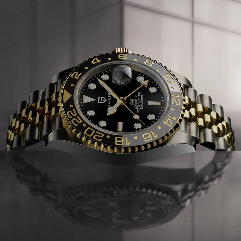 New PAGANI DESIGN Top Brand GMT Mens Wristwatch Sapphire Glass Automatic Men's Watch 100M Waterproof 40mm Men Mechanical Watches