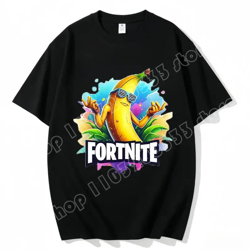 Fortnite Crew Neck T Shirt Unisex Adult Game Dance Fashion New Pure Cotton Short Sleeve Tops Perfect for Casual Wear Vacations