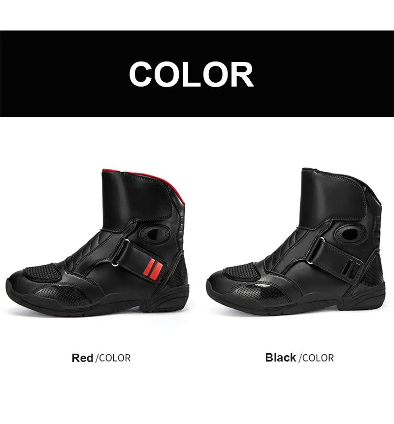 2025 New Men's Motorcycle Boots Outdoors Waterproof Safety Protection Motorcycle Shoes High Quality PU Leather Men Motos Boot
