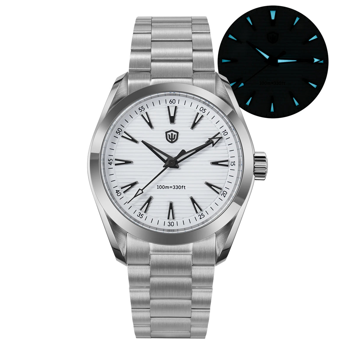 Hodinky Watchdives WD0006, stroj VH31 s plynulým chodem sekundové ručky, vypouklé safírové sklo, luminiscenční povlak BGW9, vodotěsnost 10 barů, 38 mm, vintage styl