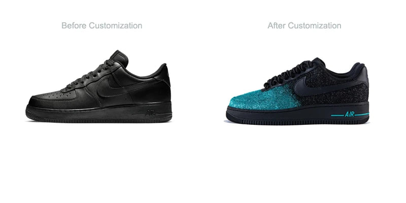 Custom Sneakers Nike Air Force 1 FOMO Glitter Star Rhinestone Bling Clean Fit Luxury Street Style Wear-resistan Low Top Sneakers