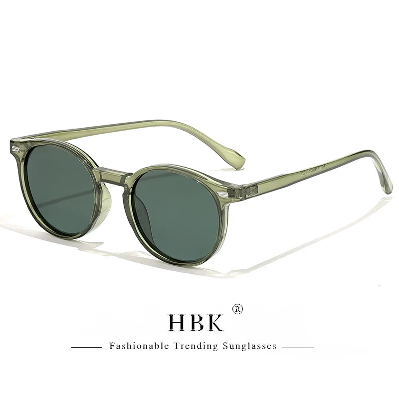 HBK Fashion Polarized Sunglasses Men Round TR90 Frame Fashion Sun Glasses Women Driving Sports UV400 Lunette De Soleil Homme