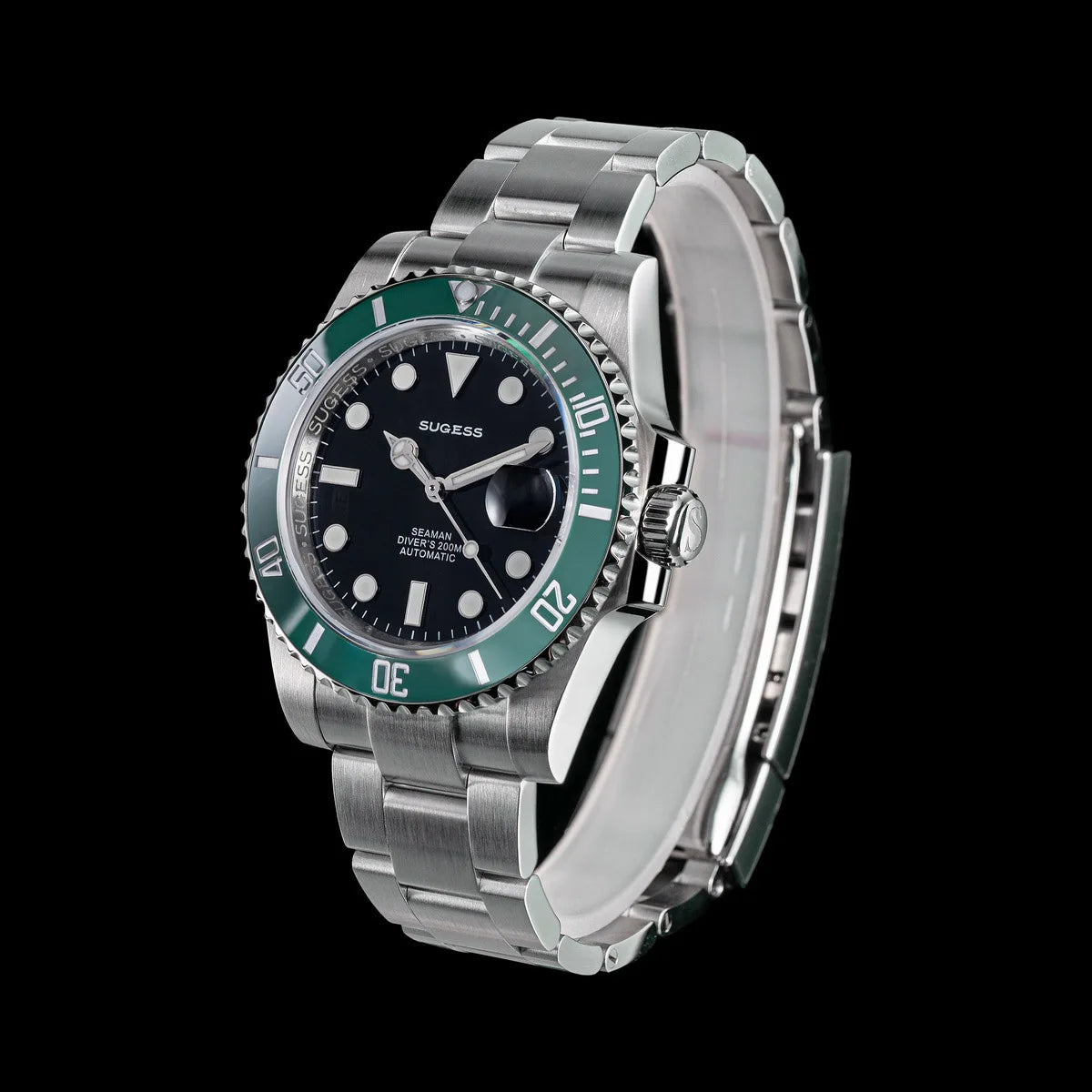 Sugess Men of Watch Automatic Mechanical ST2130 Movement Wristwatches 200M Water Resistant Sapphire Crystal Adjust Clasp S421
