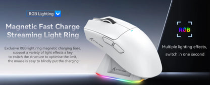 Attack Shark X11 hárommódú gaming egér mágneses töltődokkolóval, PixArt PAW3311 érzékelővel, 22K DPI, BT/2.4Ghz/vezetékes, PC/MAC-hez