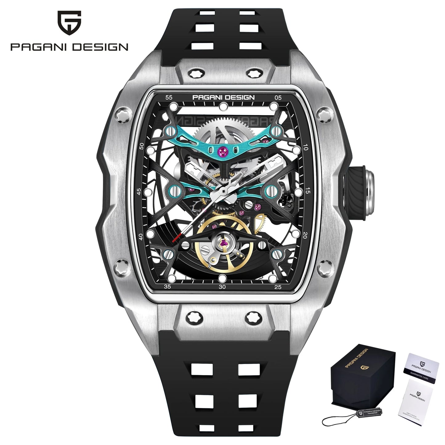 PAGANI DESIGN New Men's Watch Luxury Sapphire Crystal Stainless Steel Automatic Mechanical Watch Business Casual Skeleton Dial